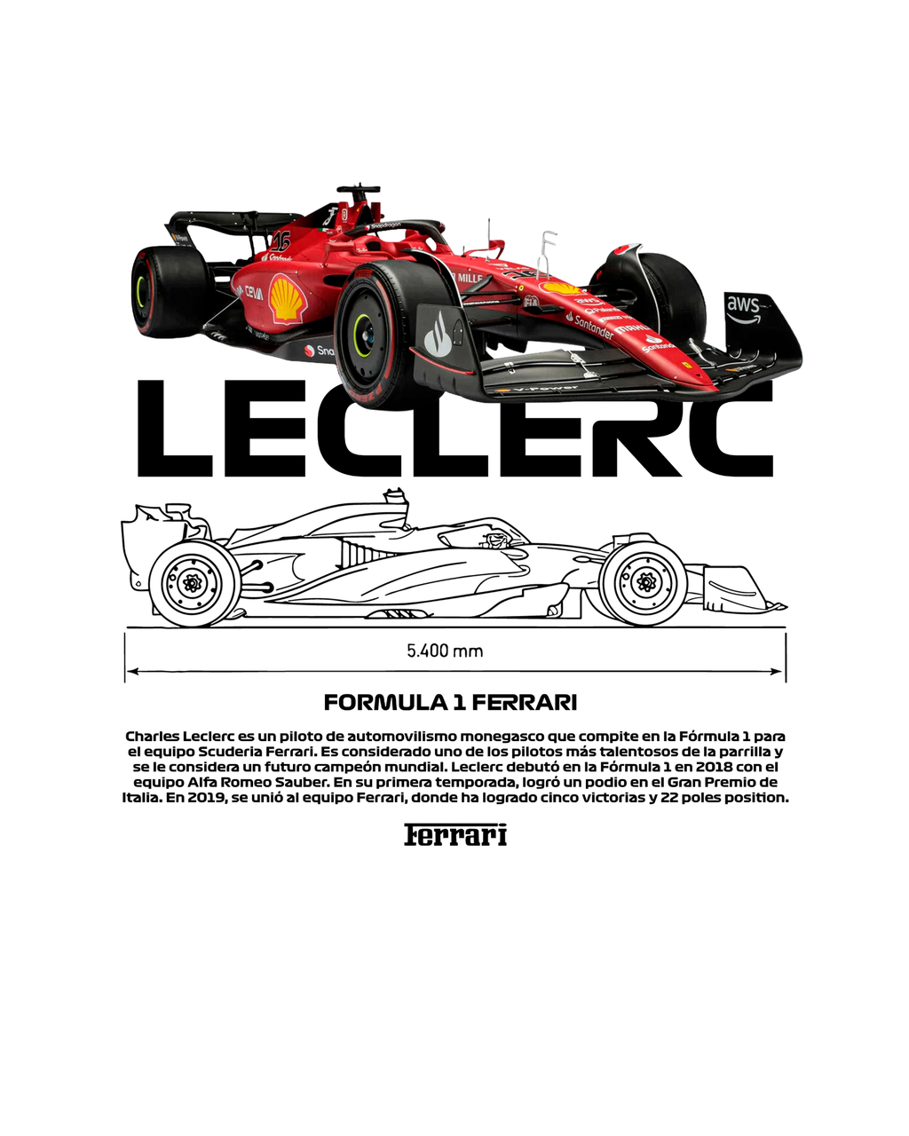 Charles Leclerc – Ferrari F1 Graphic T-Shirt
