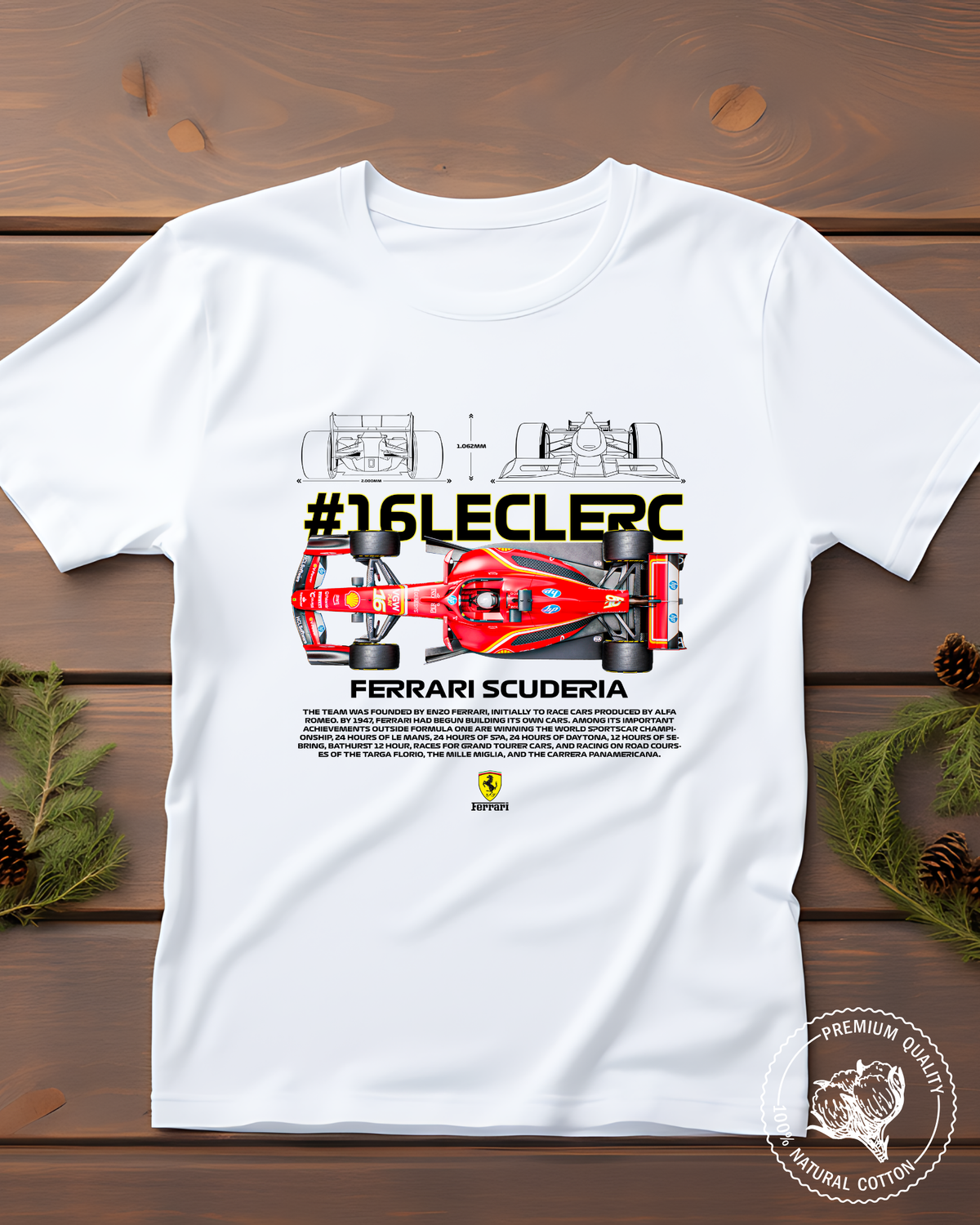 Leclerc Ferrari Scuderia F1 Racing Graphic T-Shirt