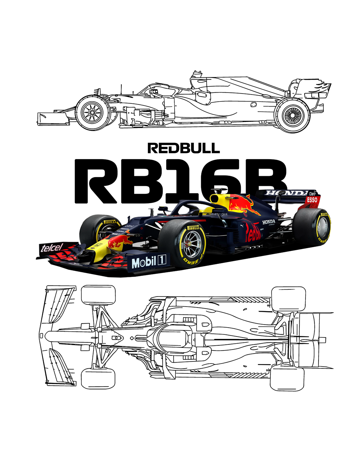 RB16B Red Bull Formula 1 Graphic T-Shirt