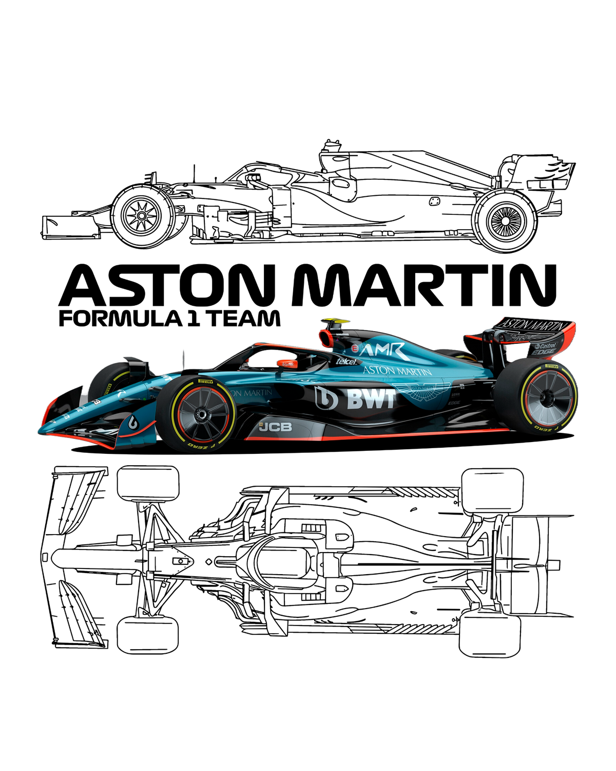 Aston Martin F1 Racing Graphic T-Shirt