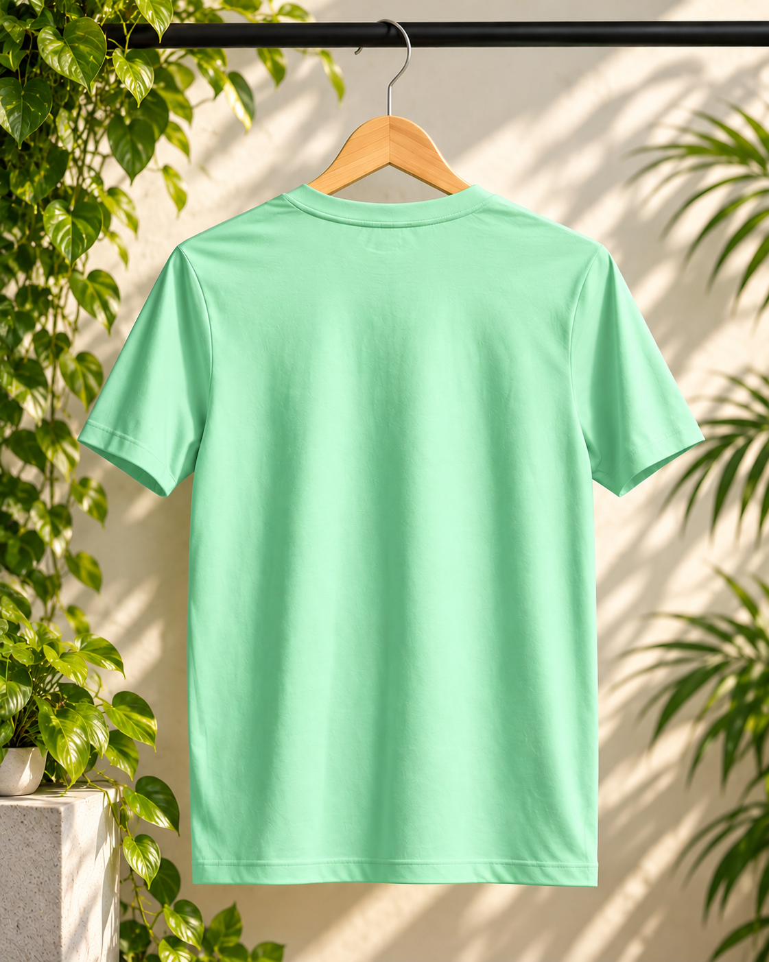 Light Mint Plain Stretchable T-Shirt